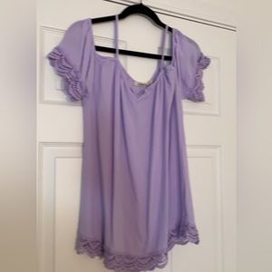 Charlotte Russe XL lavender top with lace